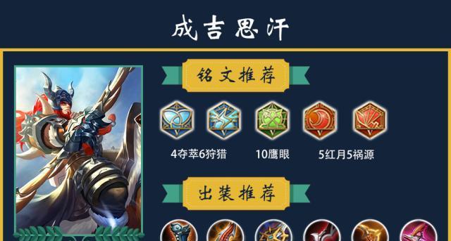 成吉思汗攻略（成吉思汗打虞姬出装攻略，助你在战场上无往不利！）
